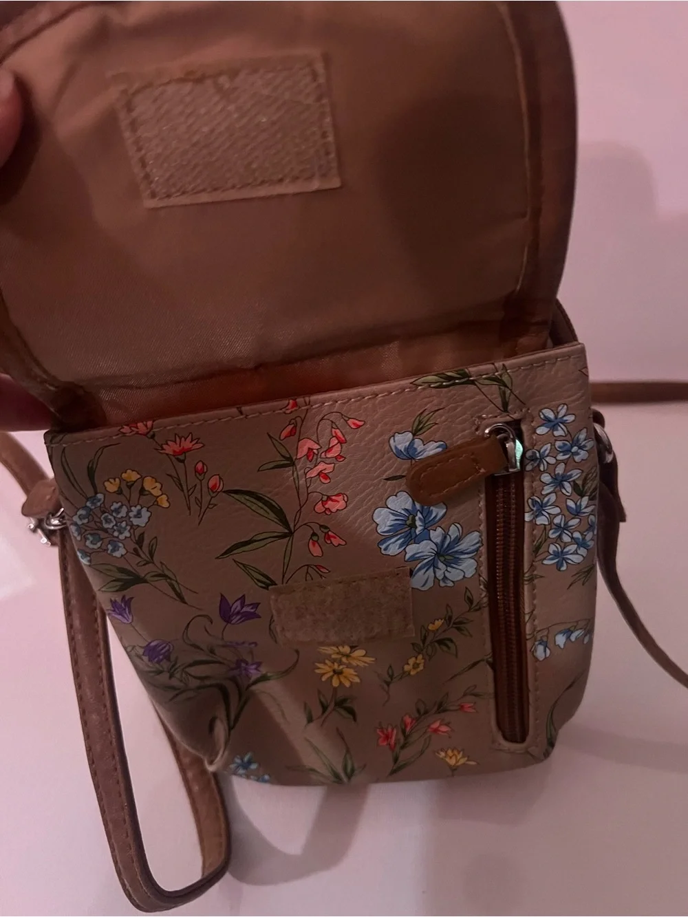 MultiSac Women's Floral Crossbody Bag in Taupe